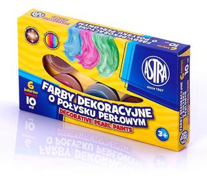 Farby plakatowe 6 kolorw 10ml o poysku perowym Astra - 2858921147