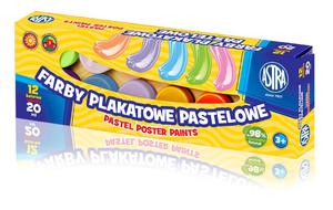 Farby plakatowe Astra 12 kolorw pastelowe - 2858921152