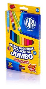 Kredki owkowe 12 kolorw jumbo trjktne Astra - 2858921184