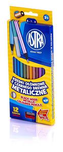 Kredki owkowe 12 kolorw metaliczne Astra - 2858921185