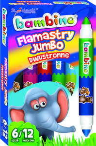 Flamastry 6 kolorw dwustronne Jumbo - 2858921270