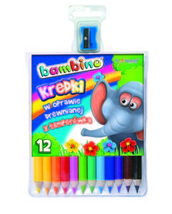 Kredki 12 kolorw Bambino w oprawie drewnianej z temperwk - 2858921280