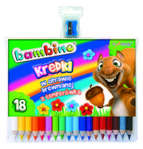 Kredki 18 kolorw Bambino w oprawie drewnianej - 2858921282