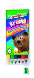 Kredki 6 kolorw Bambino w oprawie drewnianej - 2858921287