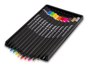 Kredki owkowe 12 kolorw czarne drewno Colorino - 2858921503