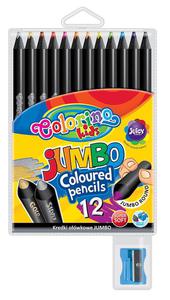 Kredki owkowe 12 kolorw jumbo czarne Colorino - 2858921506