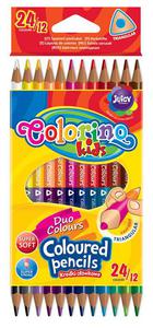 Kredki owkowe Colorino 12/24 kolorw trjktne dwustronne - 2858921511