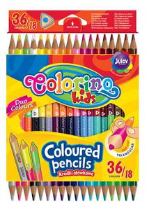 Kredki owkowe Colorino 18/36 kolorw trjktne dwustronne - 2858921514