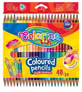 Kredki owkowe 24/48 kolorw trjktne dwustronne Colorino - 2858921517