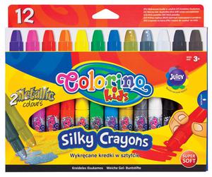 Kredki woskowe 12 kolorw elowe w sztyfcie Colorino - 2858921521