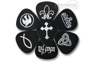 D'ANDREA kostka gitarowa Christian Symbols - korona (Black, Thin) - 1745882096