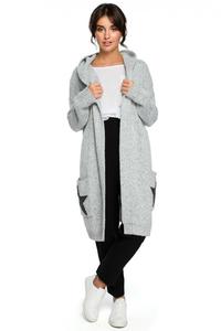 Sweter Kardigan Model BK013 Grey - BE Knit - 2878908948