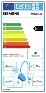 Odkurzacz workowy SIEMENS VS06B111 / 600 W / zasig 9 m / Regulacja mocy - 2857507737