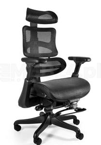 Fotel ergonomiczny siatkowy Ergothrone z podnkiem czarny - 2860497795