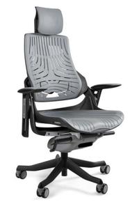 Fotel gabinetowy ergonomiczny WAU czarny elastomer TPE - Szary - 2860501286