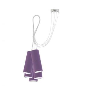 Chromowana lampa wiszca z fioletowymi tubami VIZELA T5 - 2859025341