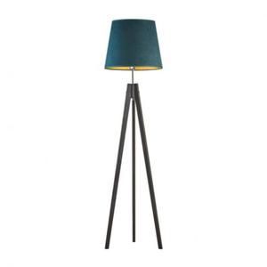 Designerska lampa drewniana z welurowym abaurem ARUBA VELUR - 2859025639