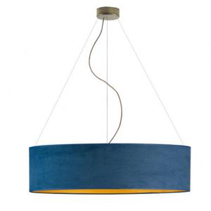 Dua lampa wiszca do salonu PORTO VELUR fi - 80 cm - kolor granatowy ze zotym wntrzem - 2859025895