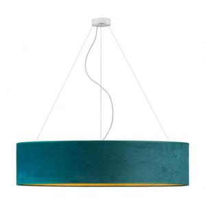 Designerska lampa wiszca do hotelu PORTO VELUR fi - 100 cm - kolor ziele butelkowa ze zotym wntrzem - 2859025900