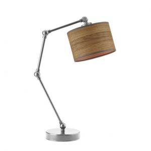 Srebrna lampa biurkowa z drewnianymi elementami ASMARA ECO - 2859026311