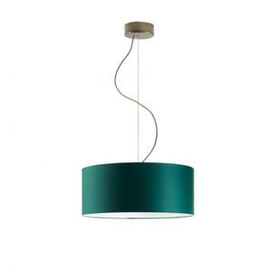 Elegancka lampa wiszca do salonu z tkaninowym abaurem HAJFA fi - 40 cm - kolor ziele butelkowa - 2863602741