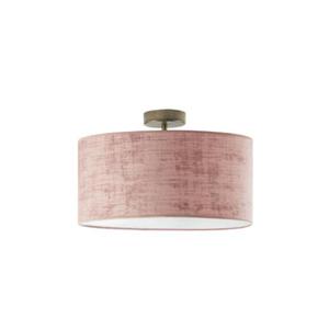 Lampa przysufitowa z welurowym kloszem WENECJA VELUR fi - 40 cm kolor rowy - 2868405771