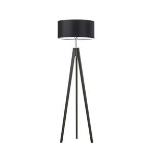 Czarna lampa stojca z drewna na trjnogu do salonu HAITI - 2859021458