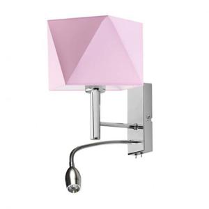 Geometryczna lampa cienna LED z rowym abaurem SALEM - 2859021896