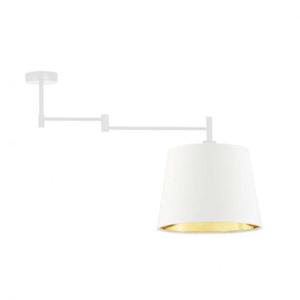 Biaa lampa sufitowa do sypialni w stylu glamour TAMPA GOLD z regulowanym ramieniem - 2859022117