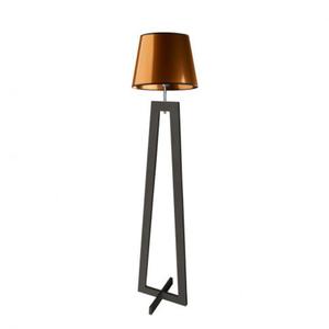 Czarna lampa stojca drewniana KOS MIRROR - 2859022536