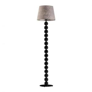 Czarna lampa stojca do sypialni BANGKOK z designerskim kloszem - 2859023340