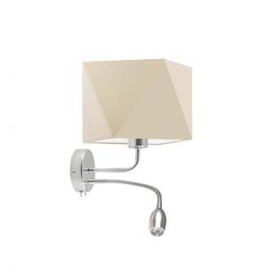 Geometryczna lampa cienna LED z kremowym kloszem KENT - 2859024103