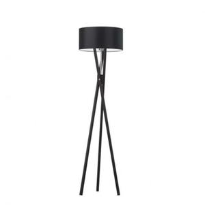 Czarna lamp stojca do salonu z drewna ELX - 2859024524