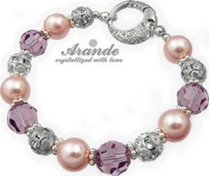 Pikna Bransoletka Krysztay Crystal Amethyst Srebro - 2866489525