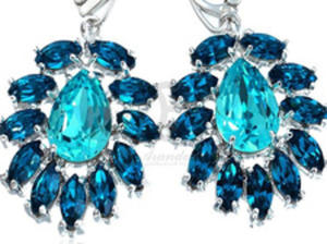 Krysztay Przepikne Kolczyki Turquoise Azure Srebro - 2852707909