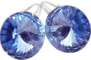Krysztay Kolczyki Light Sapphire Srebro Promocja - 2865903725