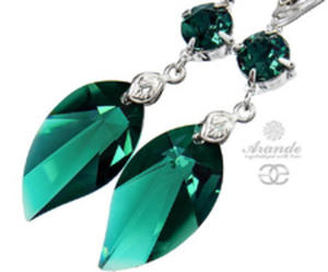 Krysztay Ozdobne Szmaragdowe Kolczyki Emerald Srebro - 2853748751