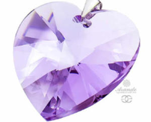 Krysztay Duy Wisiorek 40mm Violet Heart Srebro - 2856161112