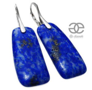 Lapis Lazuli Naturalny Pikny Komplet Kolczyki Wisiorek Srebro - 2877749502