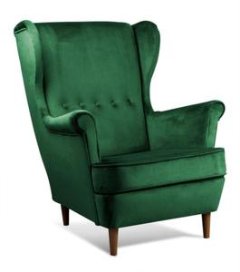 Fotel tapicerowany Vako butelkowa ziele - 2859165890
