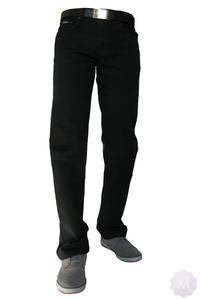 Elastyczne mskie czarne spodnie jeansowe dugo 30 (QD-1) - 30