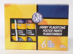 FARBY PLAKATOWE KOMPLET TUBA 6 X 30 ML ASTRA - 2871623326