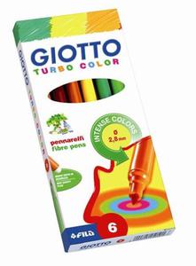 FLAMASTRY GIOTTO TURBO COLOR KOMPLET 6 KOLORY - 2869464969