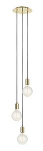 MARKSLOJD 106333 SKY ROUND PENDANT 3L BRASS/CLEAR - Polecamy