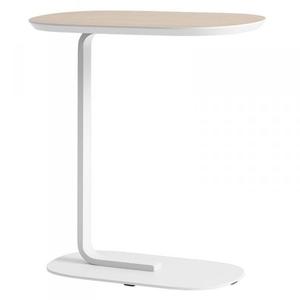 Muuto RELATE Stolik Pomocniczy - Boczny 60,5 cm Biay / Blat Fornir Dbowy - 2861539222