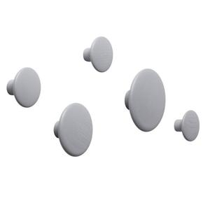 Muuto DOTS Wieszak Drewniany - Zestaw 5 Wieszakw - Szary - 2861539275