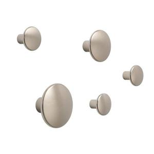 Muuto DOTS Wieszak Metalowy - Zestaw 5 Wieszakw - Taupe - 2861539284