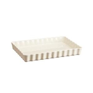 Emile Henry NATURAL CHIC Ceramiczna Forma do Tarty 24x34 cm Prostoktna - Kremowa - 2861543173