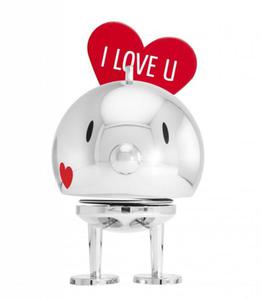 Hoptimist BUMBLE Metalowa Figurka Optymisty z Serduszkiem L Chrom - I Love U - 2866805197