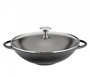 Kchenprofi PROVENCE Wok eliwny 30 cm ze Szklan Pokrywk / Czarny - 2870788589